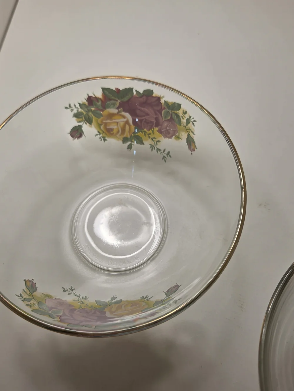 Arcoroc France Gold Rimmed Old Country Roses Clear Serving Bowls Set Of 3 Marked